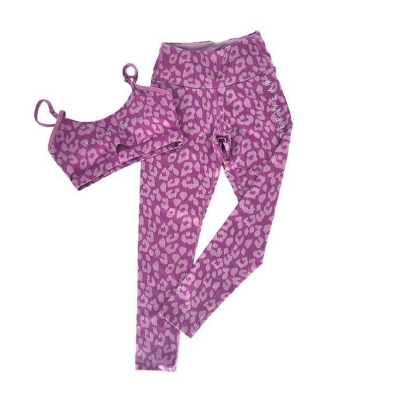 Ryderwear Scrunch Leggings and Bra Set Purple Small